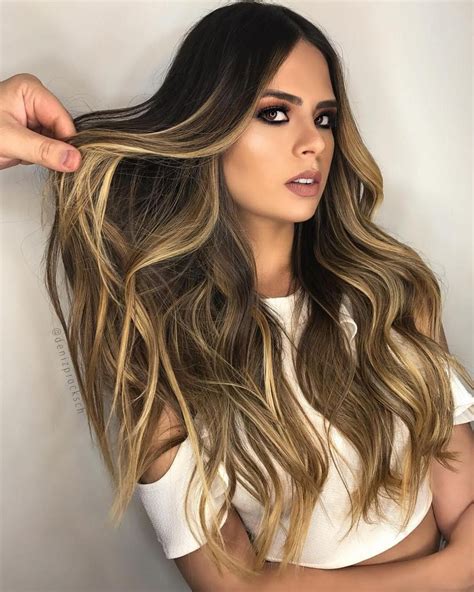 20 ideas of honey balayage highlights on brown and black hair long hair styles brown hair
