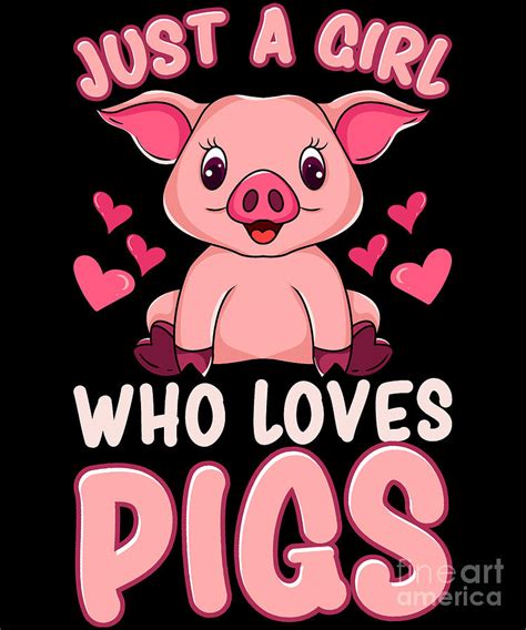 Just A Girl Who Loves Pigs Little Cute Piggy Design Digital Art By