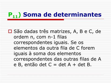 PPT PROPRIEDADES DOS DETERMINANTES PowerPoint Presentation Free