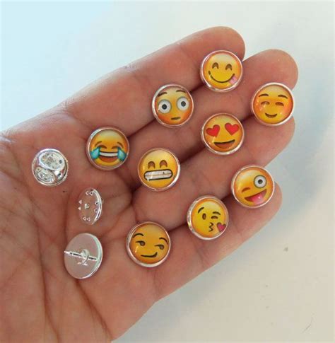 Set Of 9 Emoji Pins Emoji Pin Back Buttons Button Pin Etsy Emoji