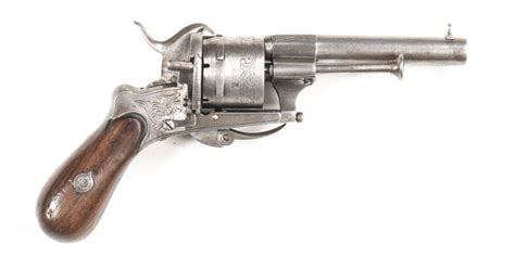 Lefaucheux Medium Frame Pinfire Pocket Revolver 7mm 6 Shot Foliate