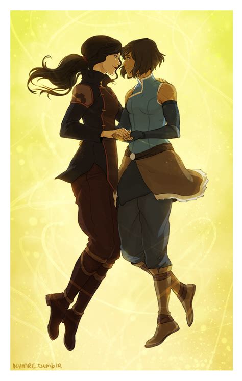 Safebooru 2girls Asami Sato Avatar The Last Airbender Bare Shoulders Blue Eyes Boots Couple
