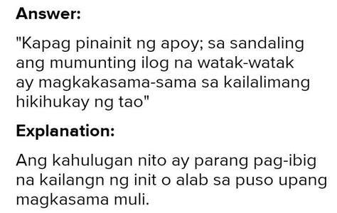 Ibigay Ang Kahulugan2 Sinagot Siya Ni Isagani Ng Kapag Pinainit Ng