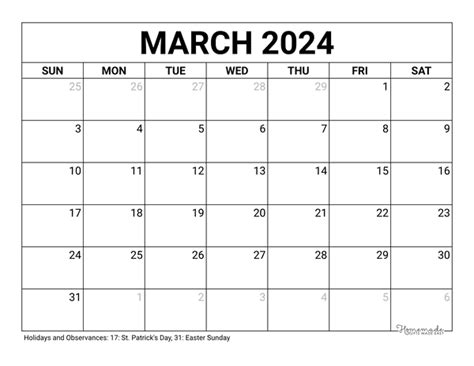 March Month Calendar 2024 Imogen Damaris