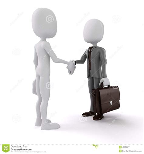 3d Man, Businessman Closing A Deal Stock Illustration - Illustration of concept, handshake: 48585977