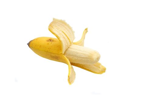 Premium Photo Peeled Banana On White Background