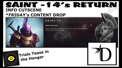 Destiny 2 Saint 14 New Quest In The Tower Xur Location Trials Of