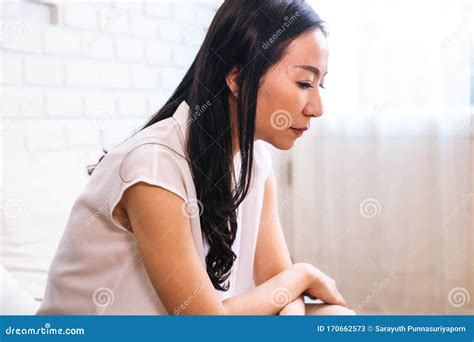 Sad Thoughtful Asian Female At Home Stock Image Image Of Adult Pretty