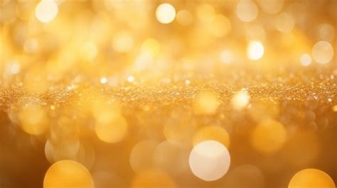 Blurred Gold Bokeh Background Abstract Texture Of Colorful Circles