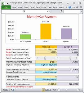 Car Loan Payment Calculator Estimate Monthly Payment Spreadsheet