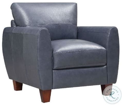 Georgetowne Traverse Blue Leather Chair From Leather Italia Coleman