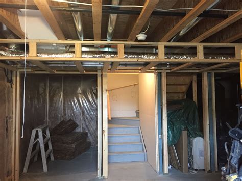 Frame A Bulkhead To Conceal The Ductwork In A Basement Finishing