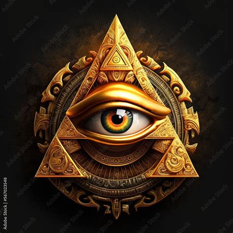 Sign Illuminati Freemasonry The Masonic Square All Seeing Eye In Sacred Geometry Triangle