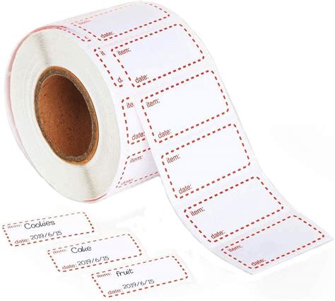 1000pcs Food Labels On Roll Self Adhesive Date Labels 50x25mm