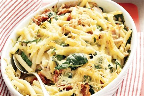 A great twist on the original, packed with flavor! Creamy chicken pasta bake