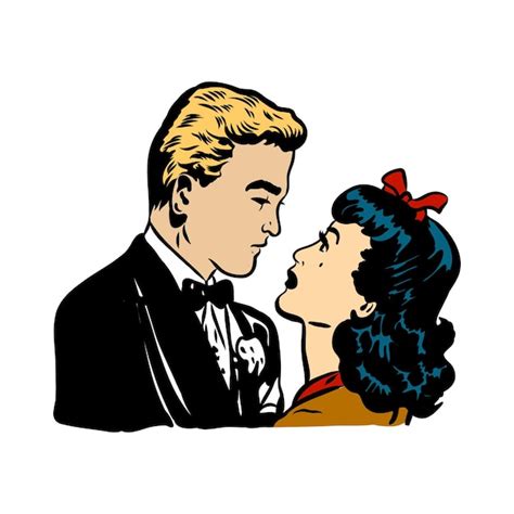 Premium Vector Kissing Couple Pop Art Retro Vector Illustration Isolated Image On White Background