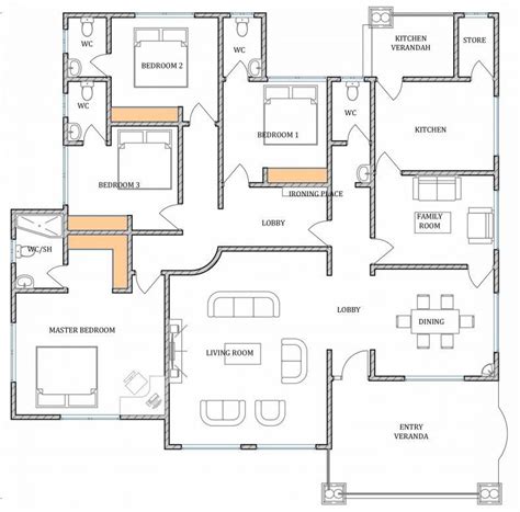 Four Bedroom House Plans 0b1