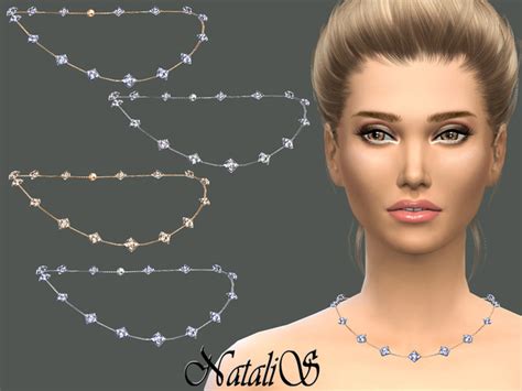 The Sims Resource Multi Crystals Necklace By Natalis • Sims 4 Downloads