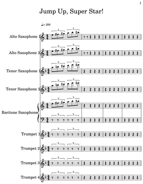 Jump Up Super Star Sheet Music For Alto Saxophone Tenor Saxophone