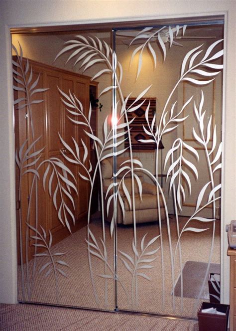 Products:art glass, beveled glass, beveling, cabinet panels, carving,. Custom Mirrors Ferns Wardrobe Sans Soucie | Door glass ...