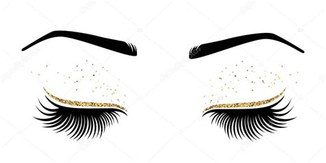 Vector Illustration Of Eyes With Long Eyes Lashes For Beauty Salon