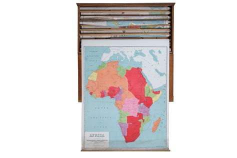 Vintage Pull Down Map Africa