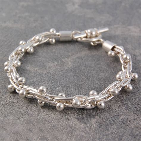 solid silver peppercorn bracelet by otis jaxon silver jewellery ...
