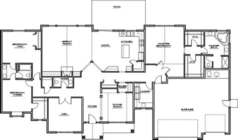 The open design kitchen, dining and living offer plenty of. rambler house plans | Rambler House Plans | Rambler house plans, Basement house plans, Porch ...