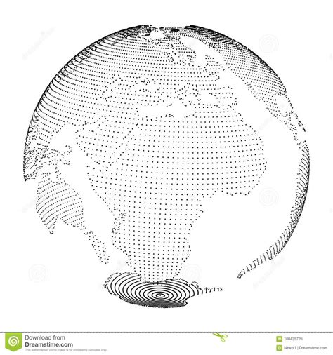 Earth With Dots Stock Vector Illustration Of Globe 100425726