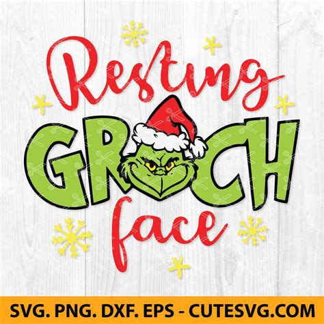 Resting Grinch Face Svg Grinch Svg Christmas Dr Seuss Svg Png