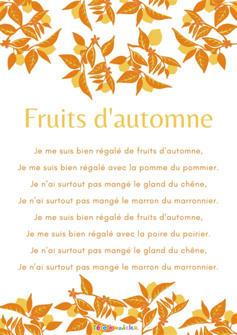 Poesie Fruits Dautomne Version 2 Sur Tête à Modeler