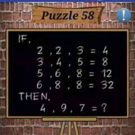 Math Puzzles Game Level 58 Answer With Solution Puzzle Game Master