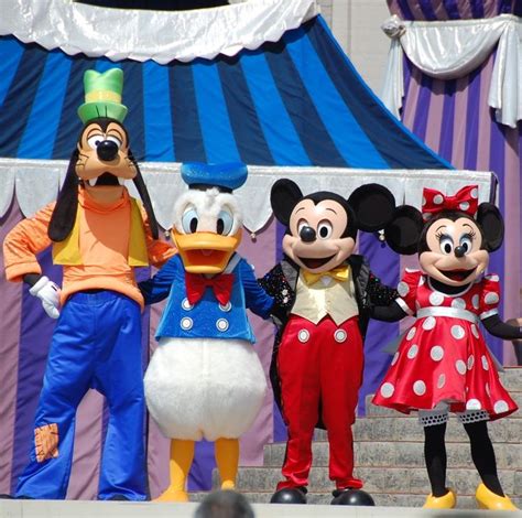 Goofy Donald Duck Mickey Mouse And Minnie Mouse In The