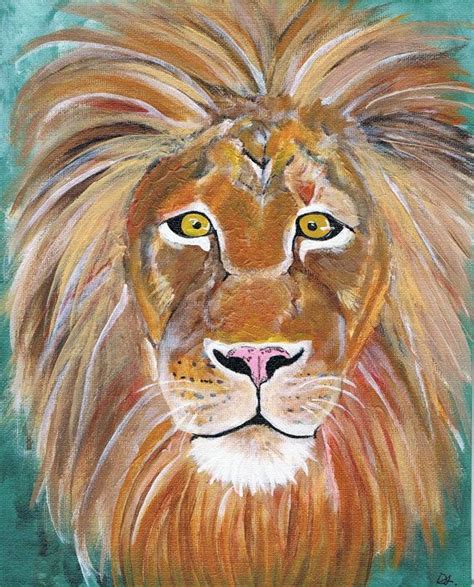 Acrylic Lion On Canvas Painting Lion Painting Lion Art Wall Decor