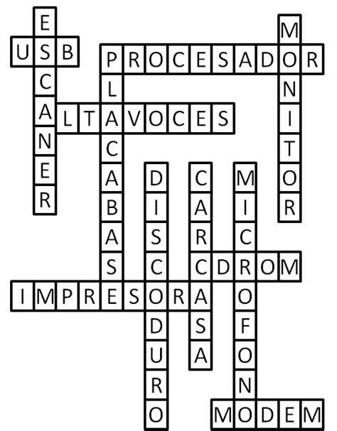 Informatica 303 Crucigrama De Componentes Internos