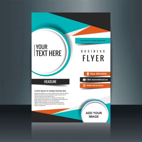 Free Vector Business Flyer Template With Geometric Shapes