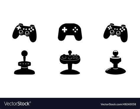 Joysticks Buttons Gaming Controller Icons Vector Image