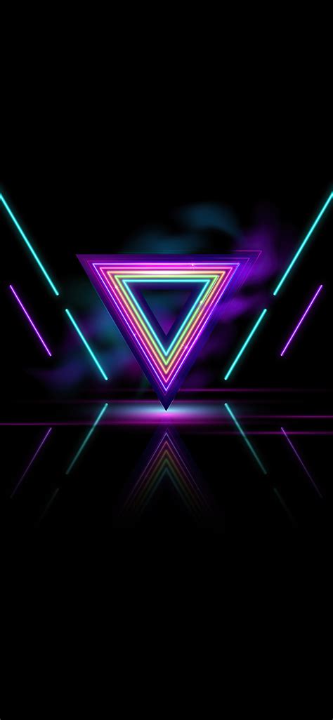 1125x2436 Neon Triangle Abstract 8k Iphone Xsiphone 10iphone X Hd 4k