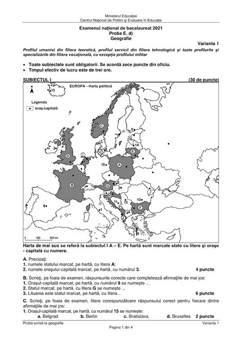 GEOGRAFILIA Subiect și rezolvare geografie bac iunie 2021