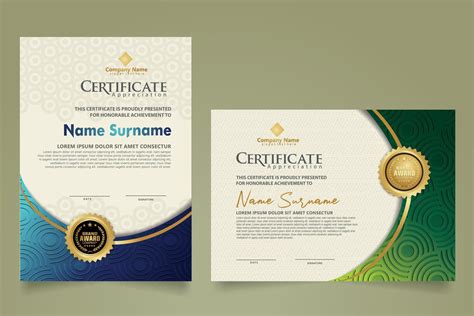 Set Modern Certificate Template With Triangle Geometric Polygon On