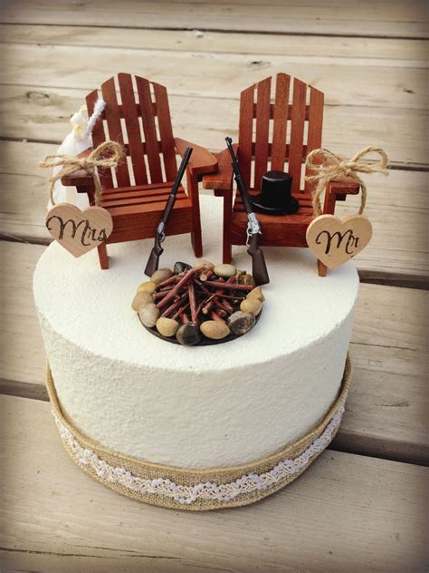 Rustic Hunting Wedding Cake Toppers Wedding Cake Topper Etsy