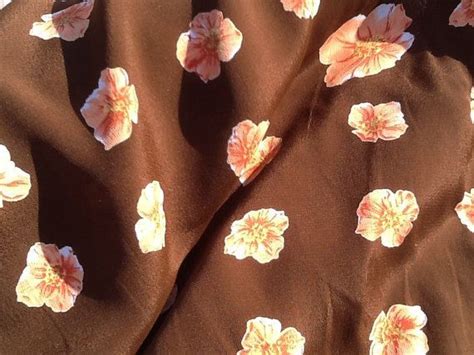 Peach Floral Rayon Fabric By The Yard Fabric By The Yard Etsy Retro Style Prints Floral Fabric