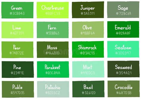 Image Result For Green Tone Names Green Colour Palette Shades Of