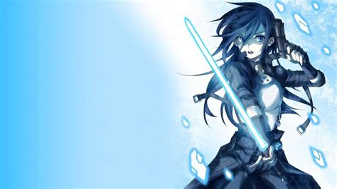 Anime Girl Blue Background Sword Wallpaper Anime