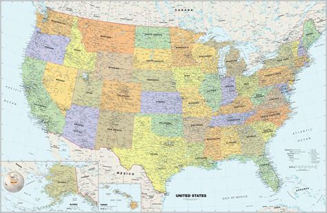 United States Map Hd Wallpapers Map Wall Decal