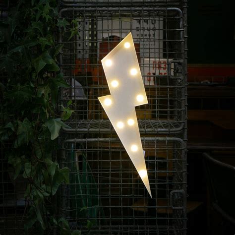 White Lightning Bolt Led Light By Rup And Forn Creative