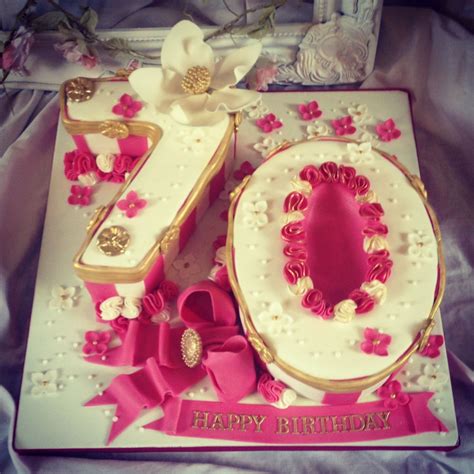 Ladies 70th Number Birthday Cake Number Birthday Cakes Cupcake