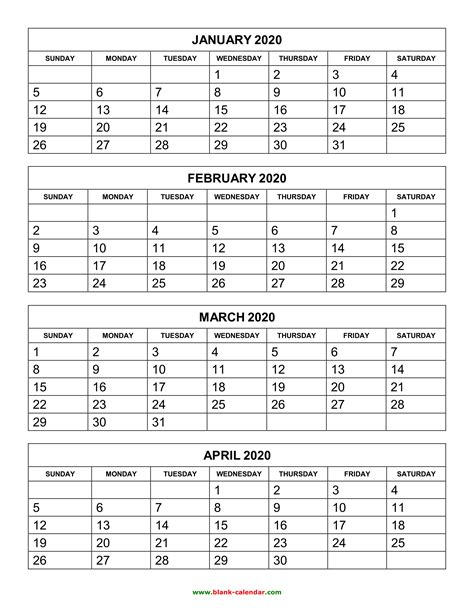 2020 Calendar Printable Pdf Vertical Trends Hairstyles