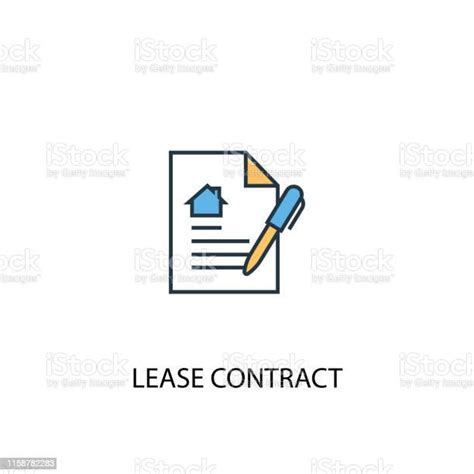 Lease Contract Concept 2 Colored Line Icon Simple Yellow And Blue