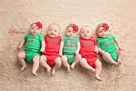 6 Month Old Quintuplets Dazzle In Christmas Card Photo Shoot